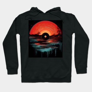 Cool Vinyl Lp Music Record Sunset Hoodie